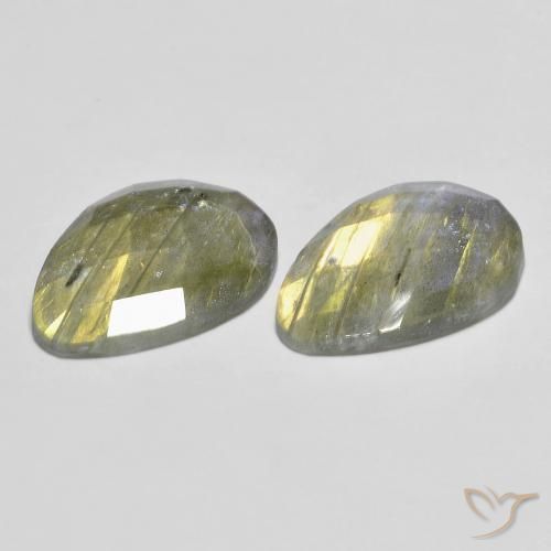 Pedras preciosas de Labradorita Multicolorido natural de 9.34 ct, Formato de pêra, Translúcido