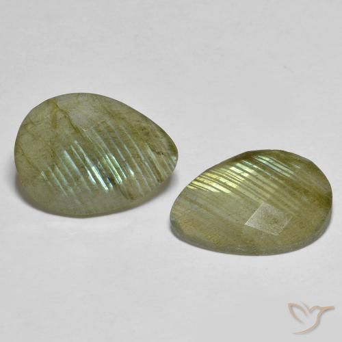Pedras preciosas de Labradorita Multicolorido natural de 11.04 ct, Formato de pêra, Translúcido