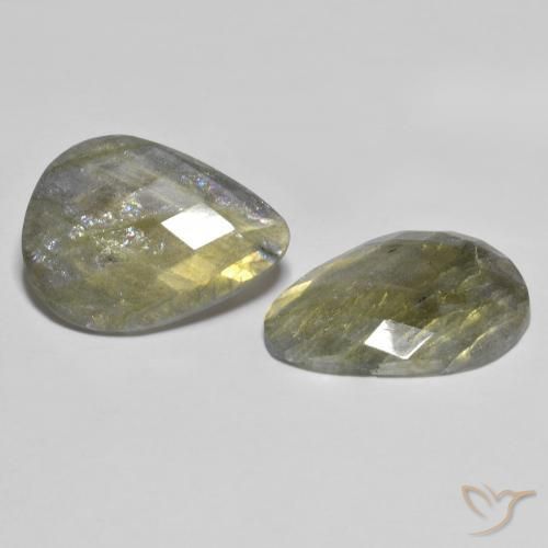Pedras preciosas de Labradorita Multicolorido natural de 18.15 ct, Formato de pêra, Translúcido