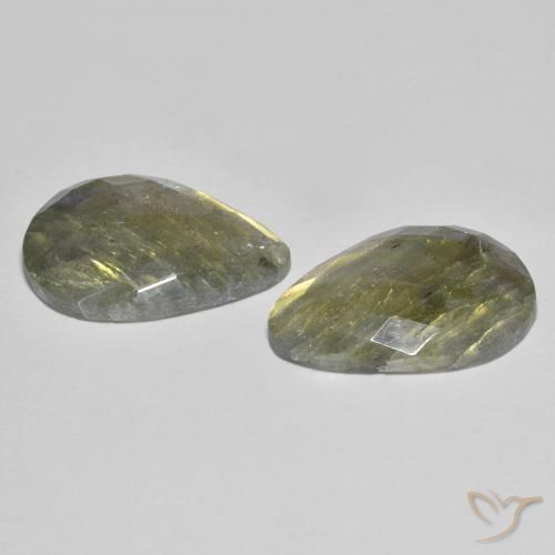 Pedras preciosas de Labradorita Multicolorido natural de 18.15 ct, Formato de pêra, Translúcido