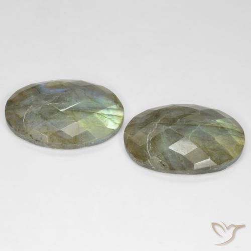 Pedras preciosas de Labradorita Multicolorido natural de 26.21 ct, oval, Translúcido