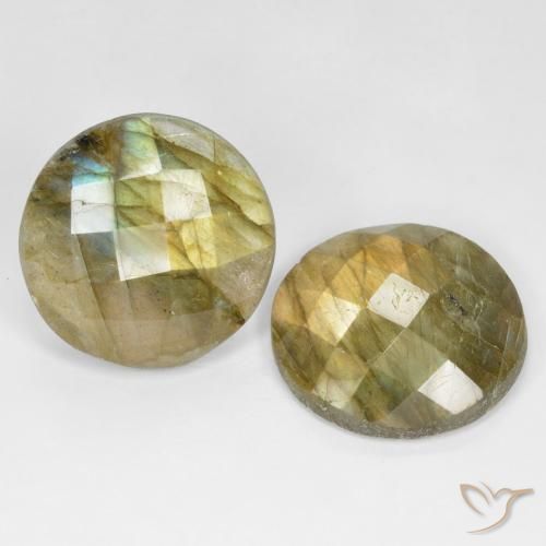 Pedras preciosas de Labradorita Multicolorido natural de 17.09 ct, Redondo, Translúcido