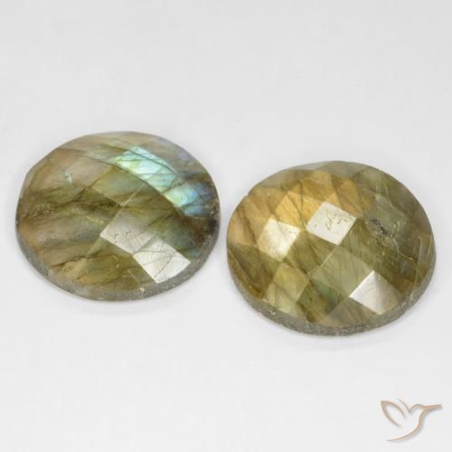 Pedras preciosas de Labradorita Multicolorido natural de 17.09 ct, Redondo, Translúcido