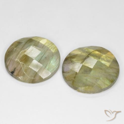 Pedras preciosas de Labradorita Multicolorido natural de 16.20 ct, Redondo, Translúcido