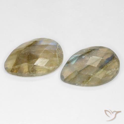 Pedras preciosas de Labradorita Multicolorido natural de 13.52 ct, Formato de pêra, Translúcido