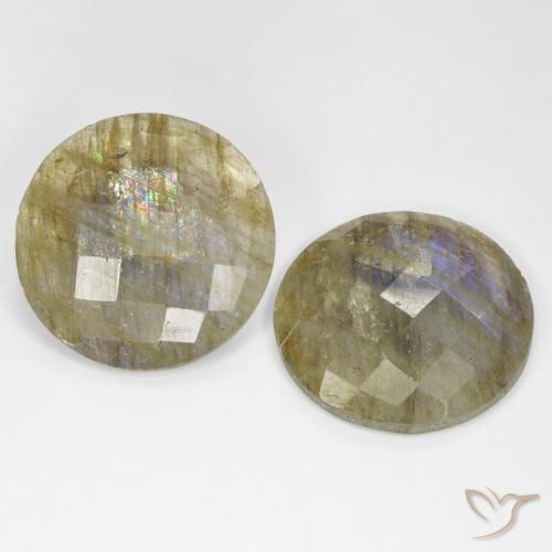 Pedras preciosas de Labradorita Multicolorido natural de 25.40 ct, Redondo, Translúcido