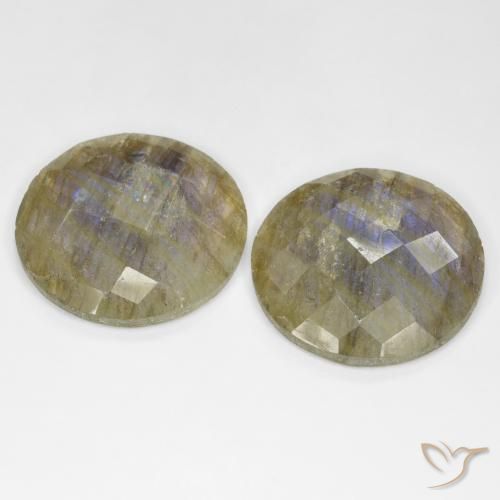Pedras preciosas de Labradorita Multicolorido natural de 25.40 ct, Redondo, Translúcido
