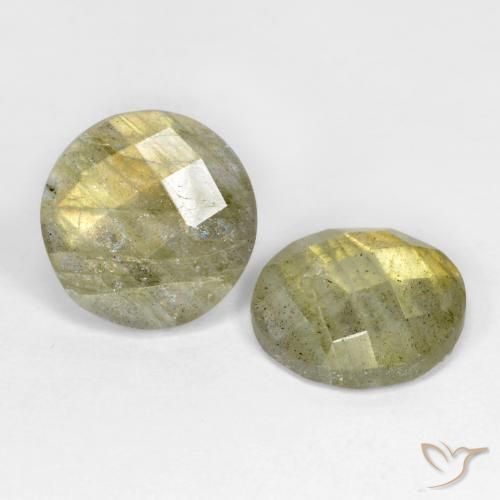 Pedras preciosas de Labradorita Multicolorido natural de 8.10 ct, Redondo, Translúcido