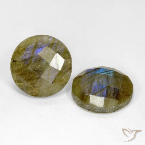 Pedras preciosas de Labradorita Multicolorido natural de 8.40 ct, Redondo, Translúcido