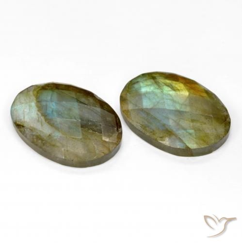 Pedras preciosas de Labradorita Multicolorido natural de 21.18 ct, oval, Translúcido