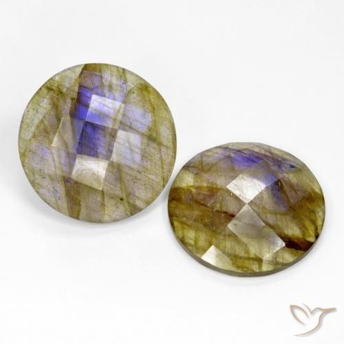 Pedras preciosas de Labradorita Multicolorido natural de 24.86 ct, Redondo, Translúcido