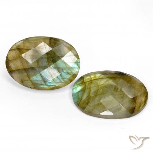 Pedras preciosas de Labradorita Multicolorido natural de 23.76 ct, oval, Translúcido