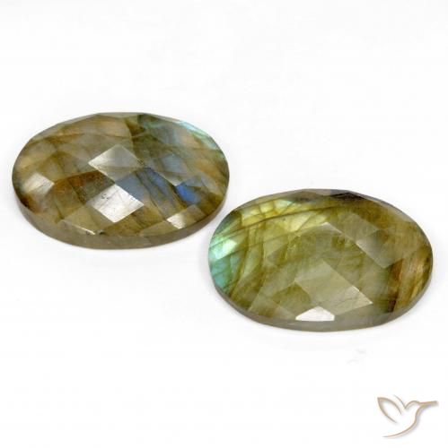 Pedras preciosas de Labradorita Multicolorido natural de 23.76 ct, oval, Translúcido