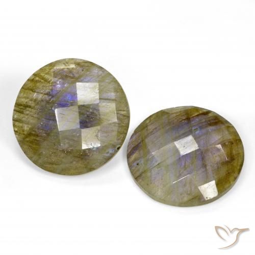 Pedras preciosas de Labradorita Multicolorido natural de 25.42 ct, Redondo, Translúcido