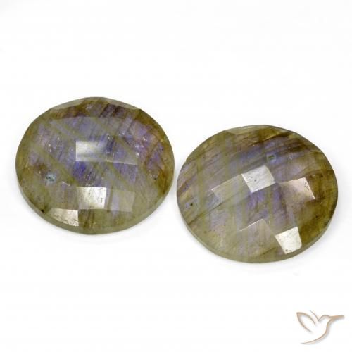 Pedras preciosas de Labradorita Multicolorido natural de 25.42 ct, Redondo, Translúcido