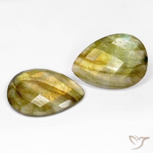 Pedras preciosas de Labradorita Multicolorido natural de 21.21 ct, Formato de pêra, Translúcido
