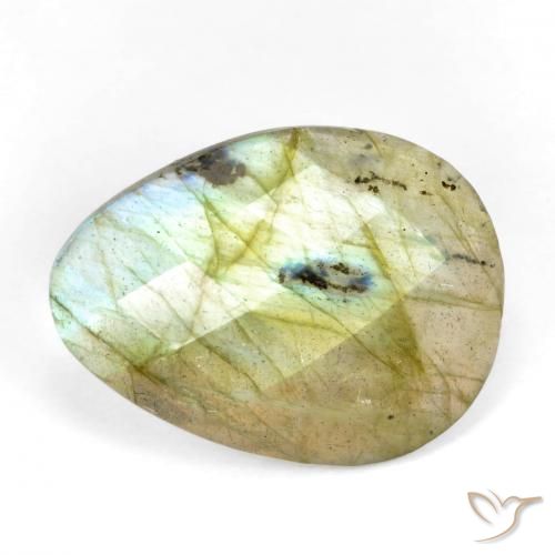 Labradorita Multicolorido Natural 7.84ct, Formato de pêra, Translúcido