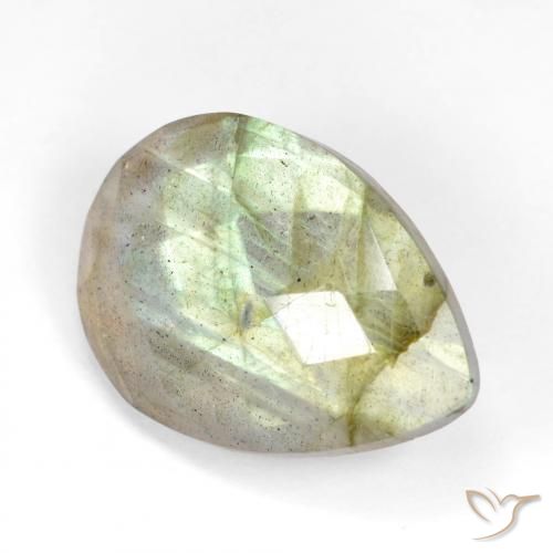11.53ct Natural Multicolorido Labradorita, Formato de pêra, Translúcido