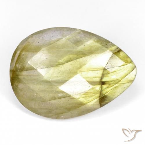 10.67ct Natural Multicolorido Labradorita, Formato de pêra, Translúcido