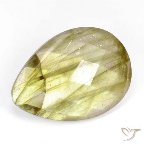 Labradorita Multicolorido Natural 10.67ct, Formato de pêra, Translúcido