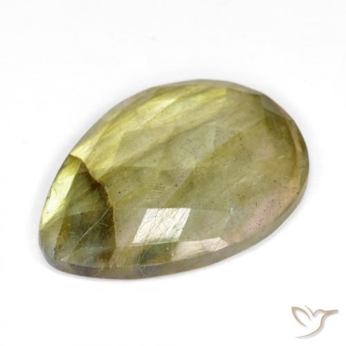 Labradorita Multicolorido Natural 10.67ct, Formato de pêra, Translúcido