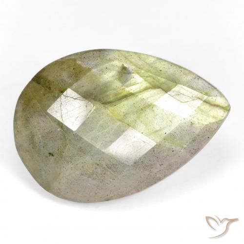 11.84ct Natural Multicolorido Labradorita, Formato de pêra, Translúcido