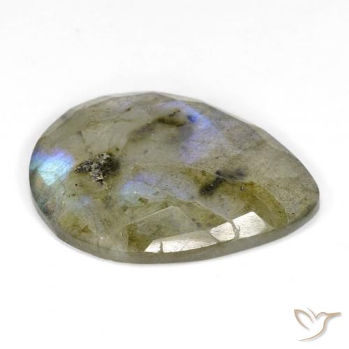 Labradorita Multicolorido Natural 11.15ct, Formato de pêra, Translúcido