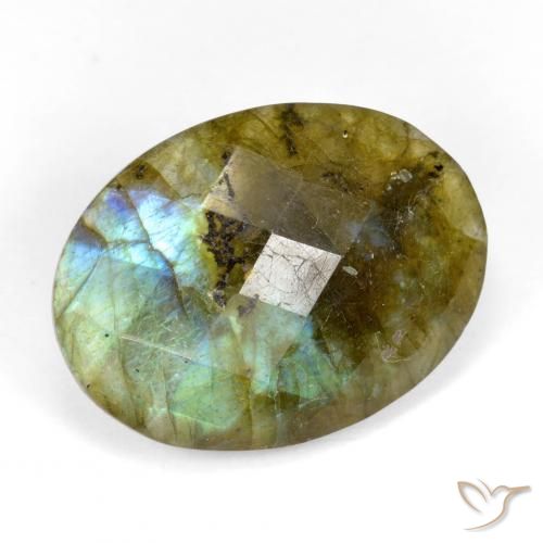 Labradorita Multicolorido Natural 11.59ct, oval, Translúcido