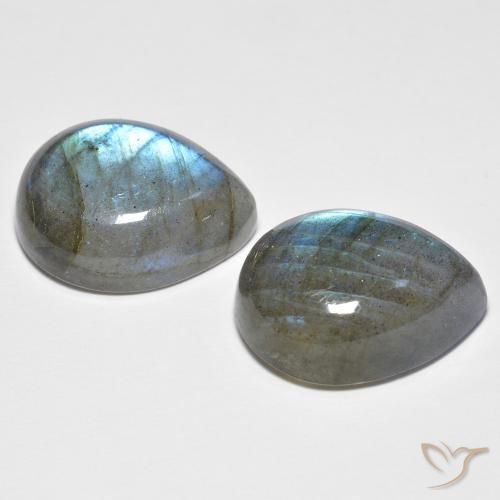 Pedras preciosas de Labradorita Multicolorido natural de 19.78 ct, Formato de pêra, Translúcido
