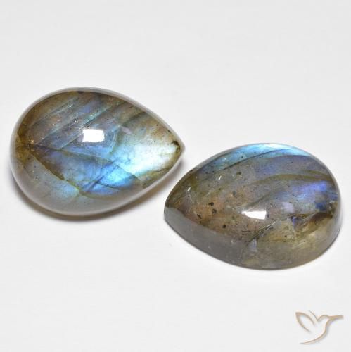 Pedras preciosas de Labradorita Multicolorido natural de 18.90 ct, Formato de pêra, Translúcido