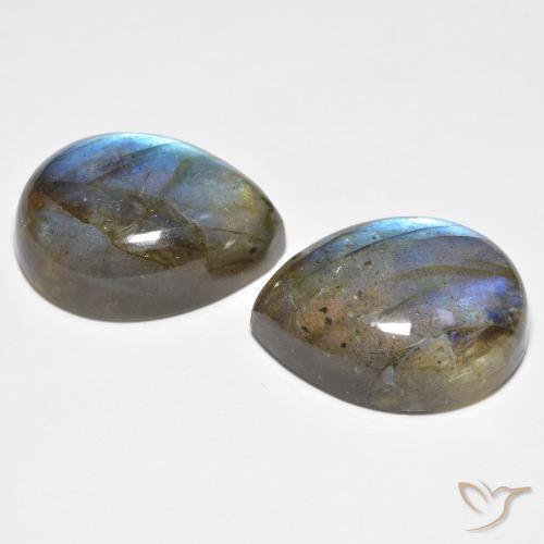 Pedras preciosas de Labradorita Multicolorido natural de 18.90 ct, Formato de pêra, Translúcido