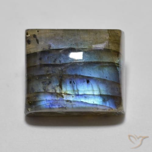 8.93ct Natural Multicolorido Labradorita, Quadrado, Translúcido
