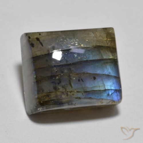 Labradorita Multicolorido Natural 8.93ct, Quadrado, Translúcido