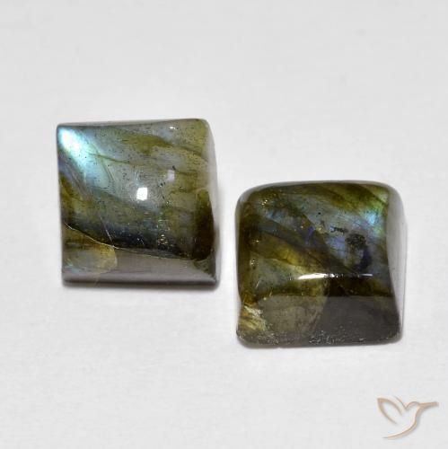 Pedras preciosas de Labradorita Multicolorido natural de 4.02 ct, Quadrado, Transparente