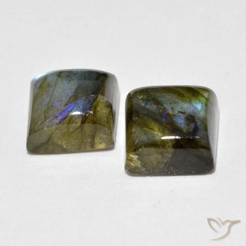 Pedras preciosas de Labradorita Multicolorido natural de 4.02 ct, Quadrado, Transparente