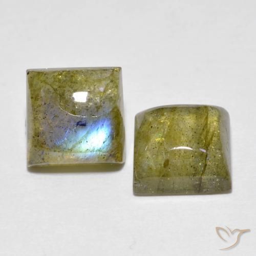 Pedras preciosas de Labradorita Multicolorido natural de 3.96 ct, Quadrado, Transparente