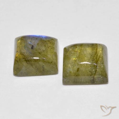 Pedras preciosas de Labradorita Multicolorido natural de 3.96 ct, Quadrado, Transparente