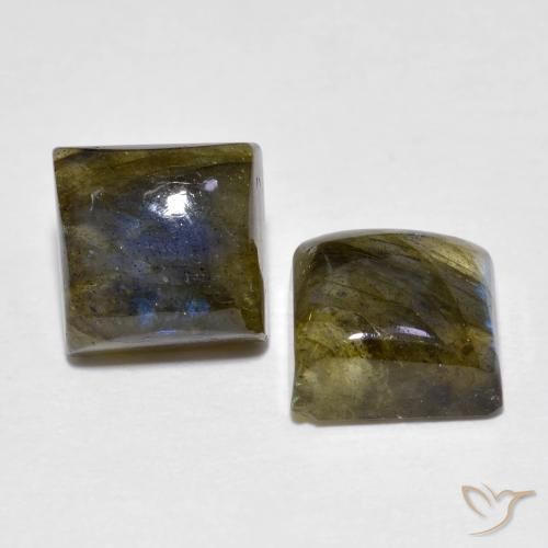 Pedras preciosas de Labradorita Multicolorido natural de 4.02 ct, Quadrado, Transparente