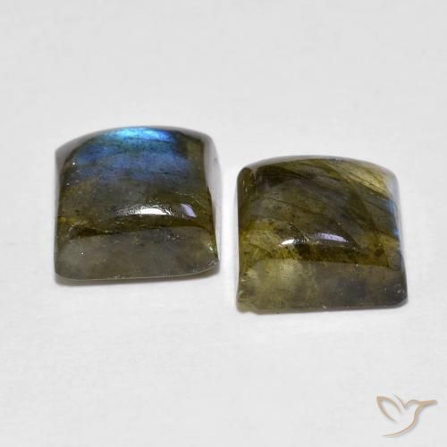 Pedras preciosas de Labradorita Multicolorido natural de 4.02 ct, Quadrado, Transparente