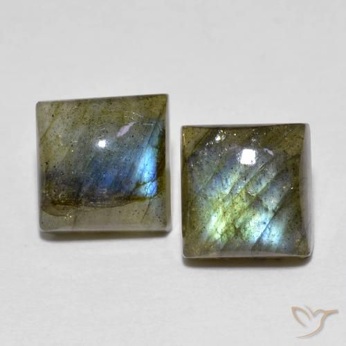 4.42ctw Natural Multicolorido Labradorita, Quadrado, Transparente