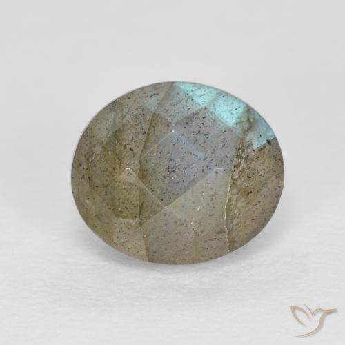 1.32ct Natural Multicolorido Labradorita, oval, Translúcido