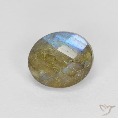 1.26ct Natural Multicolorido Labradorita, oval, Translúcido