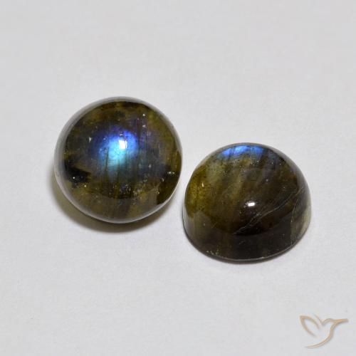 Pedras preciosas de Labradorita Multicolorido natural de 4.83 ct, Redondo, Translúcido