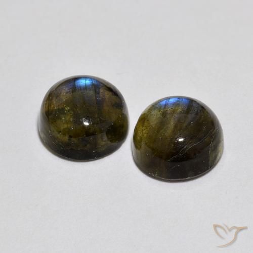 Pedras preciosas de Labradorita Multicolorido natural de 4.83 ct, Redondo, Translúcido