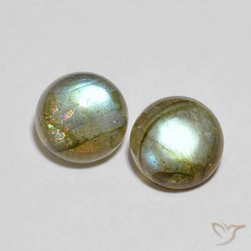 Pedras preciosas de Labradorita Multicolorido natural de 4.61 ct, Redondo, Translúcido