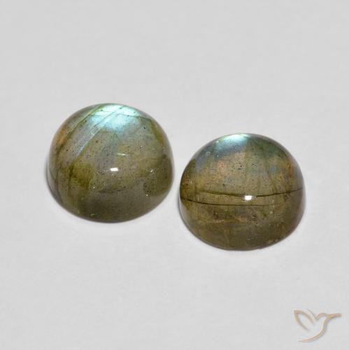 Pedras preciosas de Labradorita Multicolorido natural de 4.61 ct, Redondo, Translúcido
