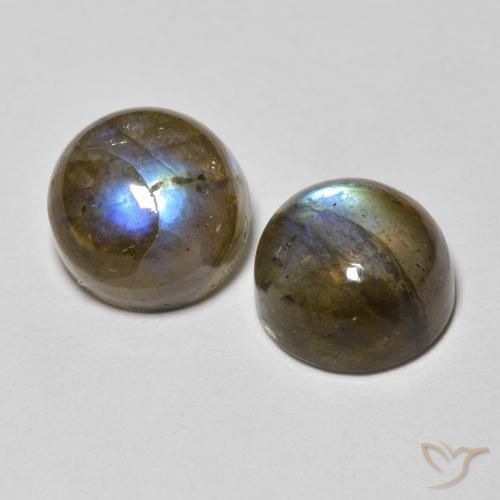 Pedras preciosas de Labradorita Multicolorido natural de 3.72 ct, Redondo, Translúcido
