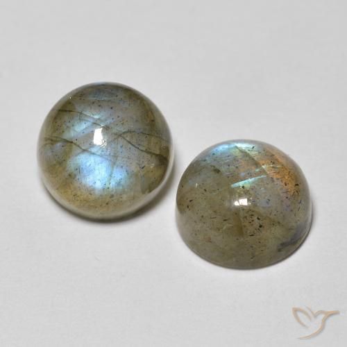 Pedras preciosas de Labradorita Multicolorido natural de 3.40 ct, Redondo, Transparente