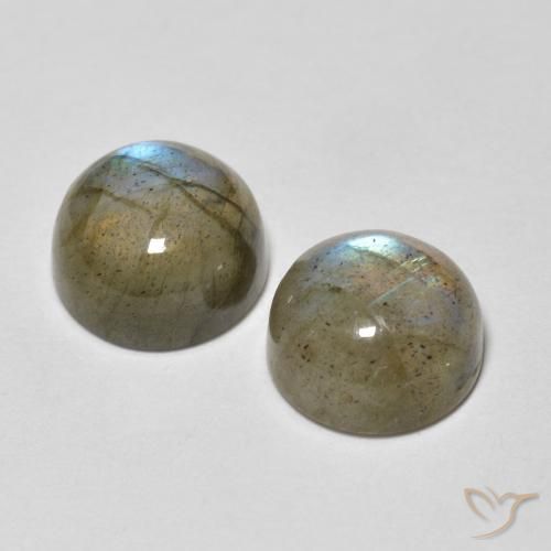Pedras preciosas de Labradorita Multicolorido natural de 3.40 ct, Redondo, Transparente