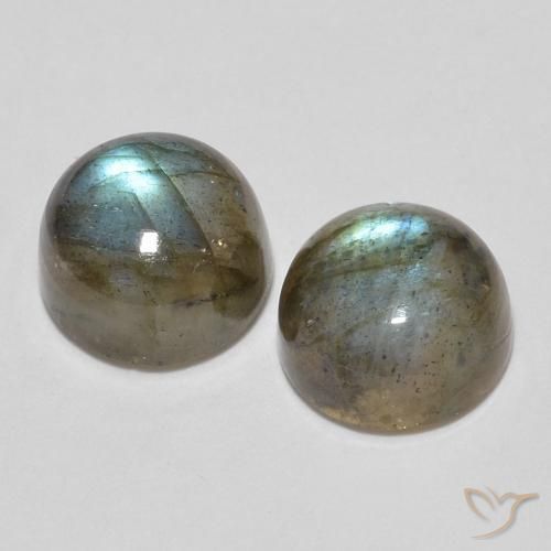 Pedras preciosas de Labradorita Multicolorido natural de 3.64 ct, Redondo, Translúcido